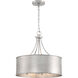 Traditional 4 Light 18 inch Antique Silver Pendant Ceiling Light