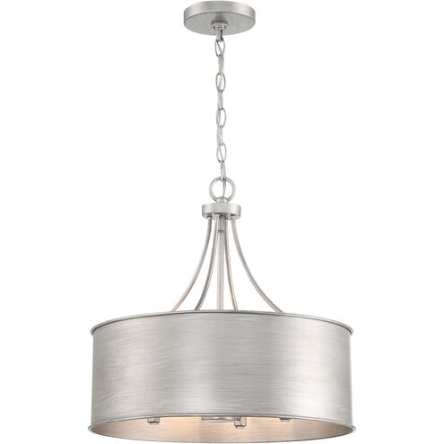 Traditional 4 Light 18 inch Antique Silver Pendant Ceiling Light