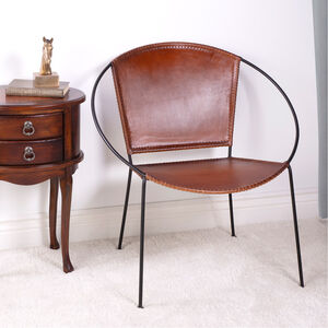 Milo Brown Leather Accent Chair