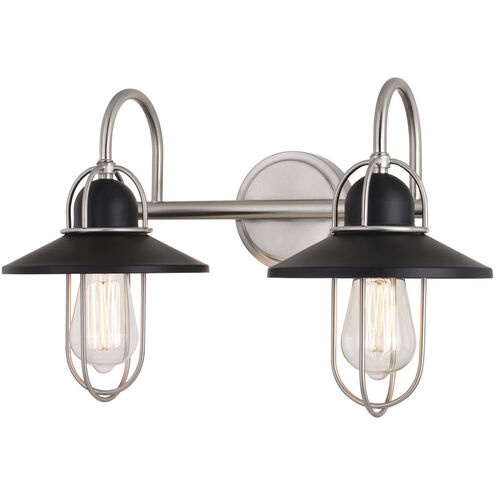 Galena LED 18 inch Matte Black and Satin Nickel Bathroom Light Wall Light in 2