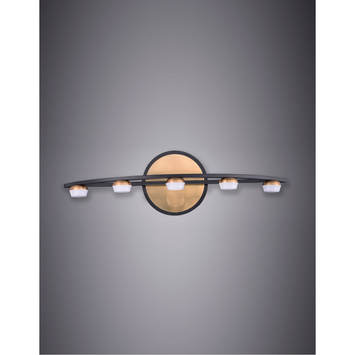 Button LED 23.75 inch Black/Gold Bath Vanity Light Wall Light