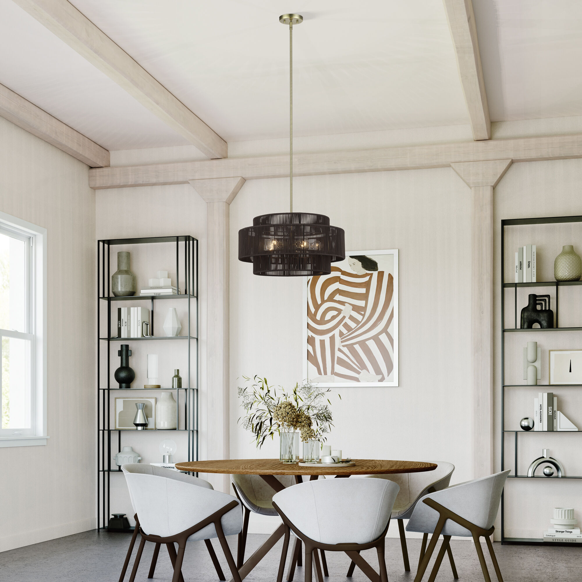 Acordia 5 Light 22 inch Antique Brass Pendant Chandelier Ceiling Light