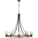 Lanesnoro 10 Light 48 inch Distressed Weathered Oak / Slate Grey Metal Chandelier Ceiling Light