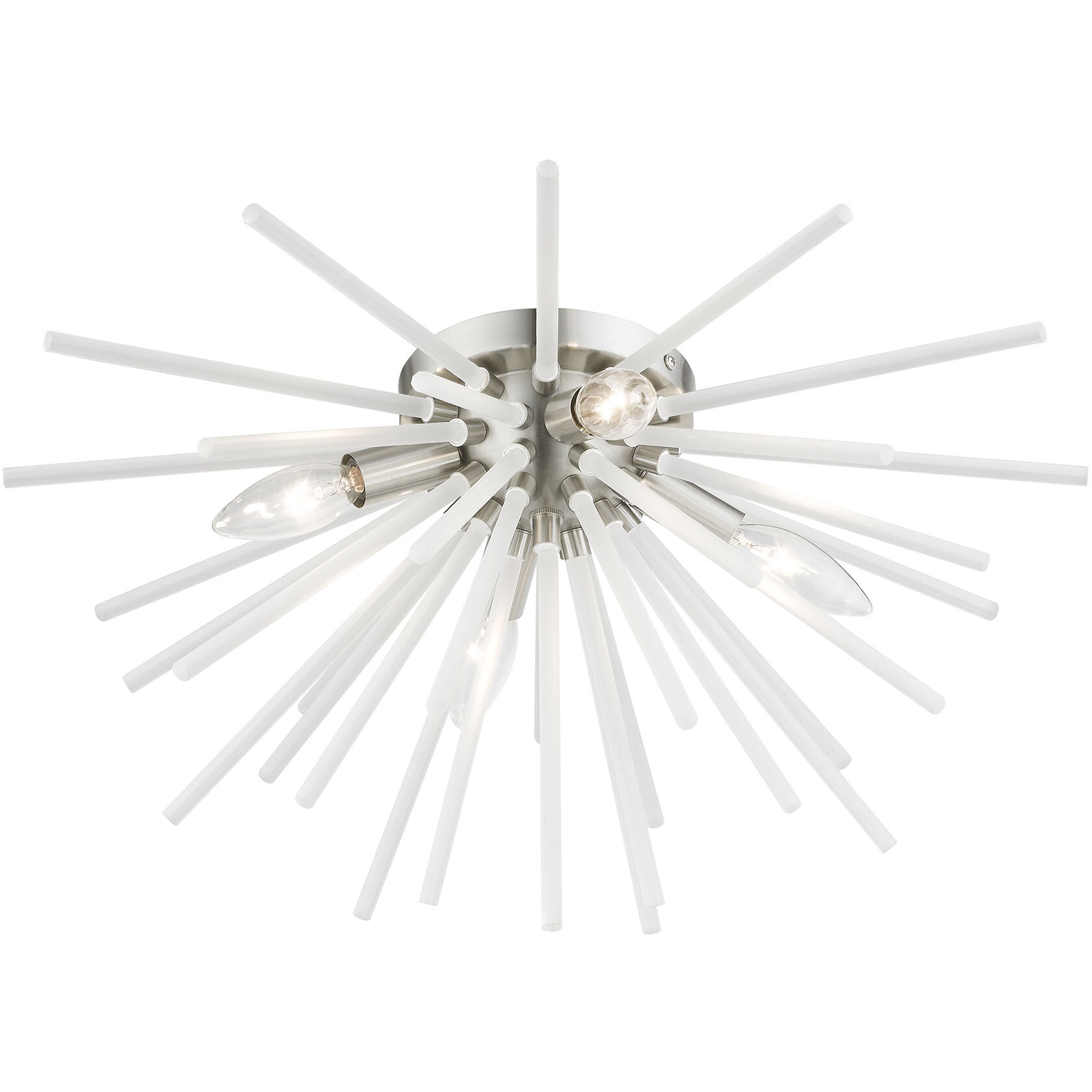 Uptown 4 Light 20 inch Brushed Nickel Flush Mount Ceiling Light