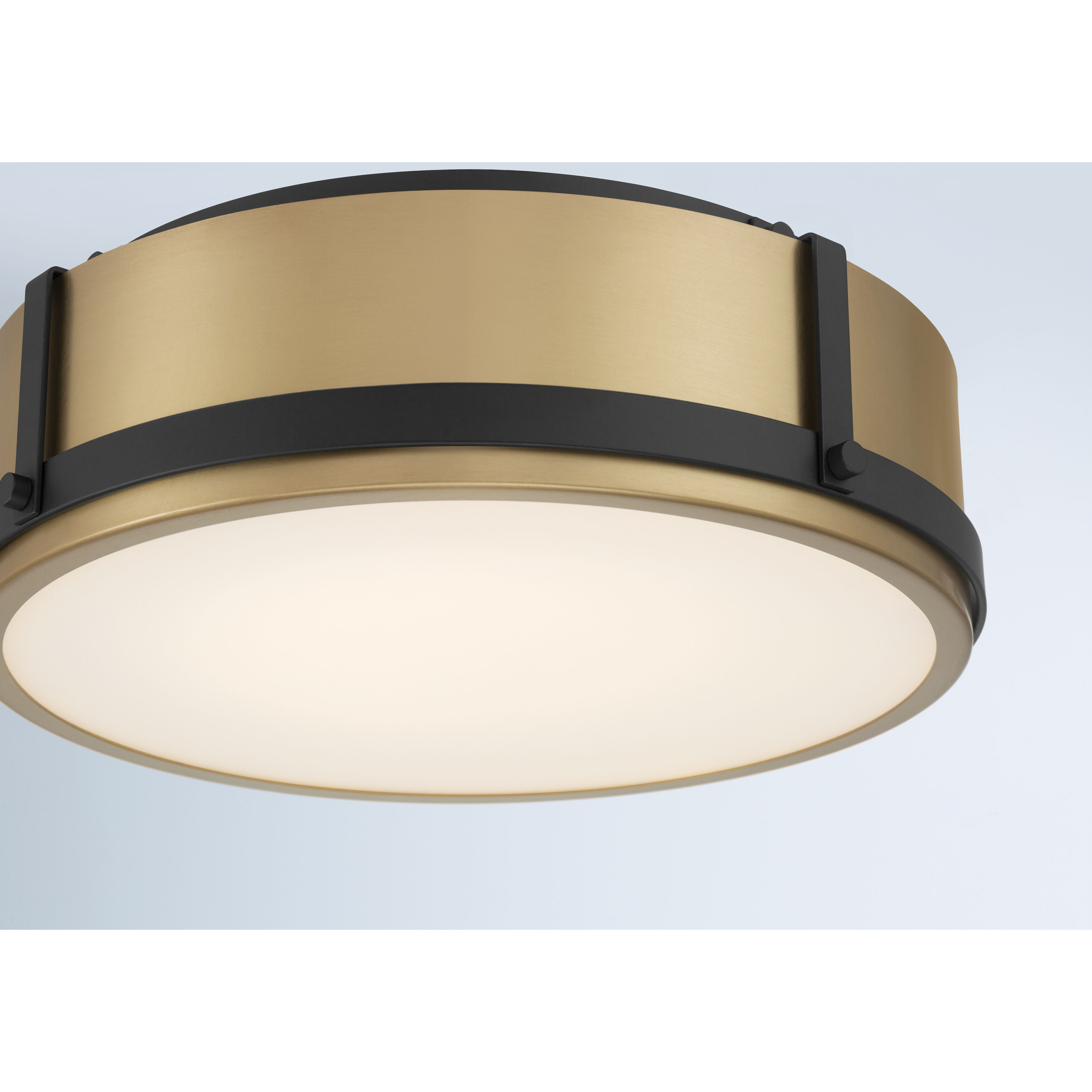 Lynca LED 13.75 inch Legacy Brass and Dark Matte Black Flush Mount Ceiling Light