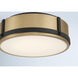 Lynca LED 13.75 inch Legacy Brass and Dark Matte Black Flush Mount Ceiling Light