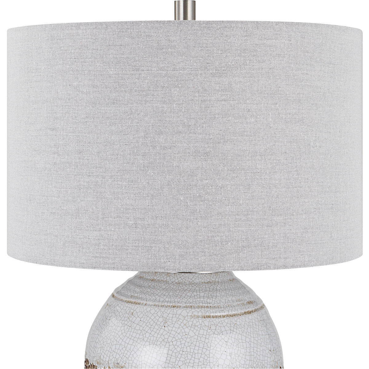 Poul 24 inch 150.00 watt Distressed Light Gray Crackle with Rust Brown Table Lamp Portable Light