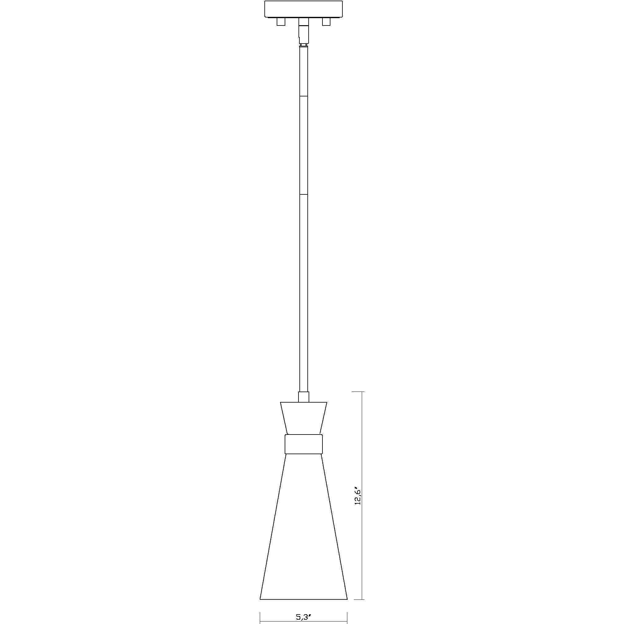 Soriano 1 Light 5.5 inch Matte Black and Heritage Brass Pendant Ceiling Light