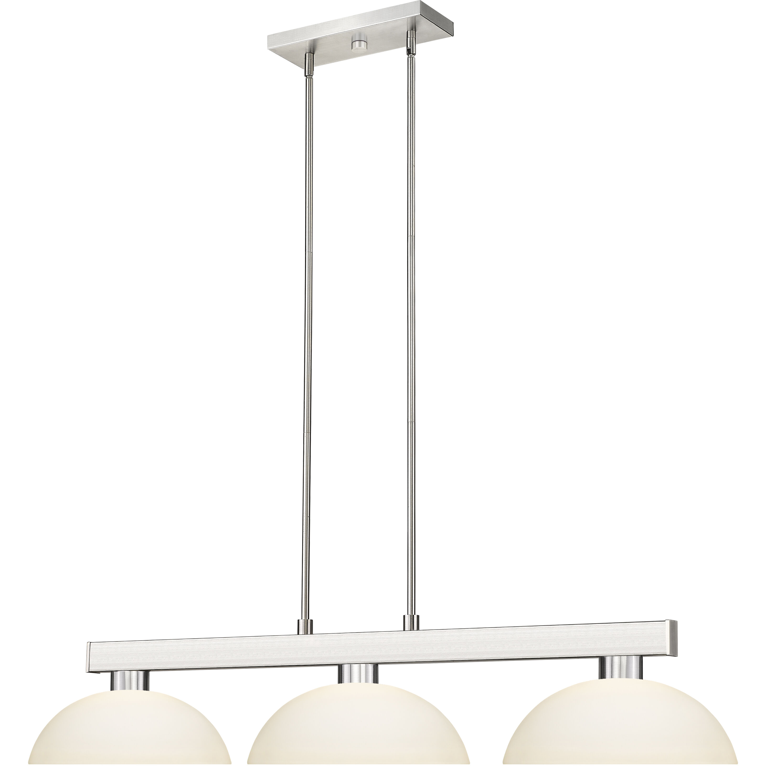 Cobalt 3 Light 46 inch Brushed Nickel Billiard Ceiling Light in Matte Opal Glass
