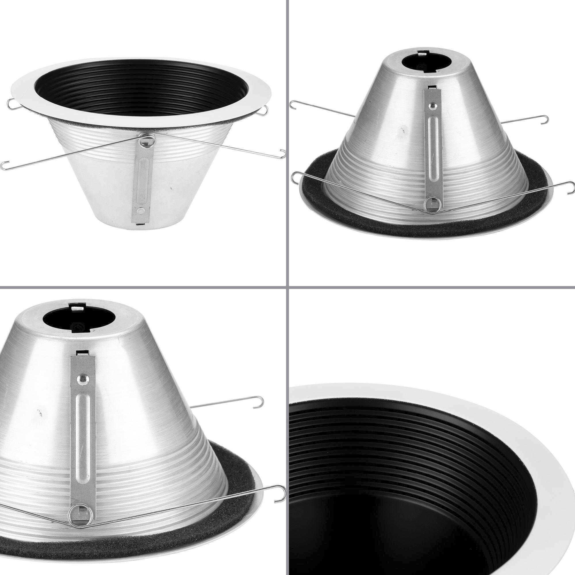 6in Shallow Recessed Trim PAR-30SN Black Step Baffle Trim