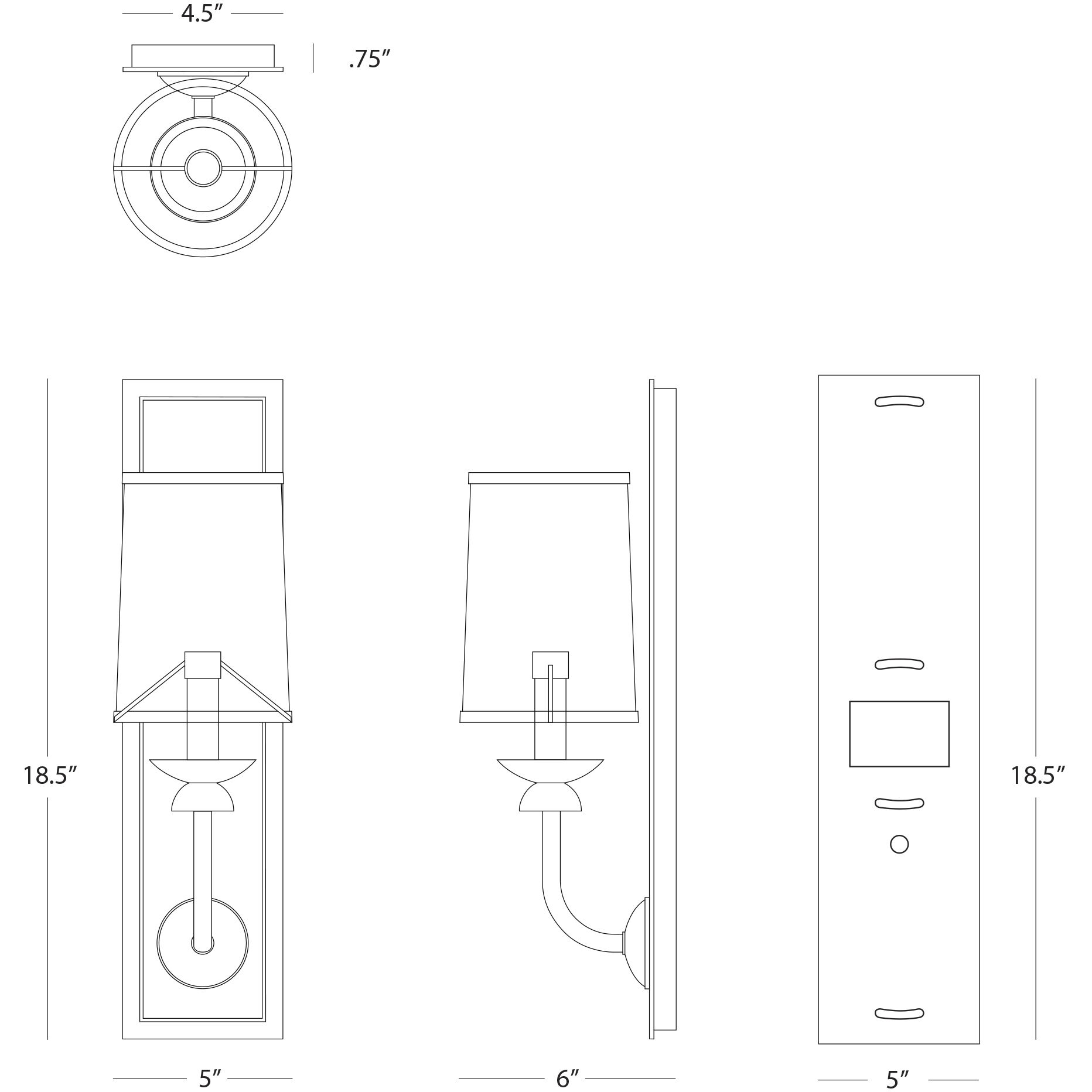 William Wall Sconce Wall Light in Deep Patina Bronze