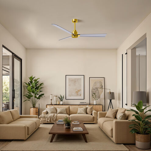 Atlas Alessandra 56 inch Brushed Brass with Brushed Nickel Blades Indoor/Outdoor Ceiling Fan