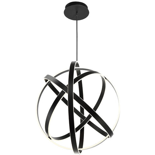 Kinetic LED 38 inch Black Chandelier Ceiling Light in 38in.
