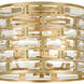 Meridian 3 Light 15 inch Antique Gold Flush Ceiling Light