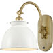 Ballston Adirondack LED 8.13 inch Satin Gold Sconce Wall Light in Glossy White