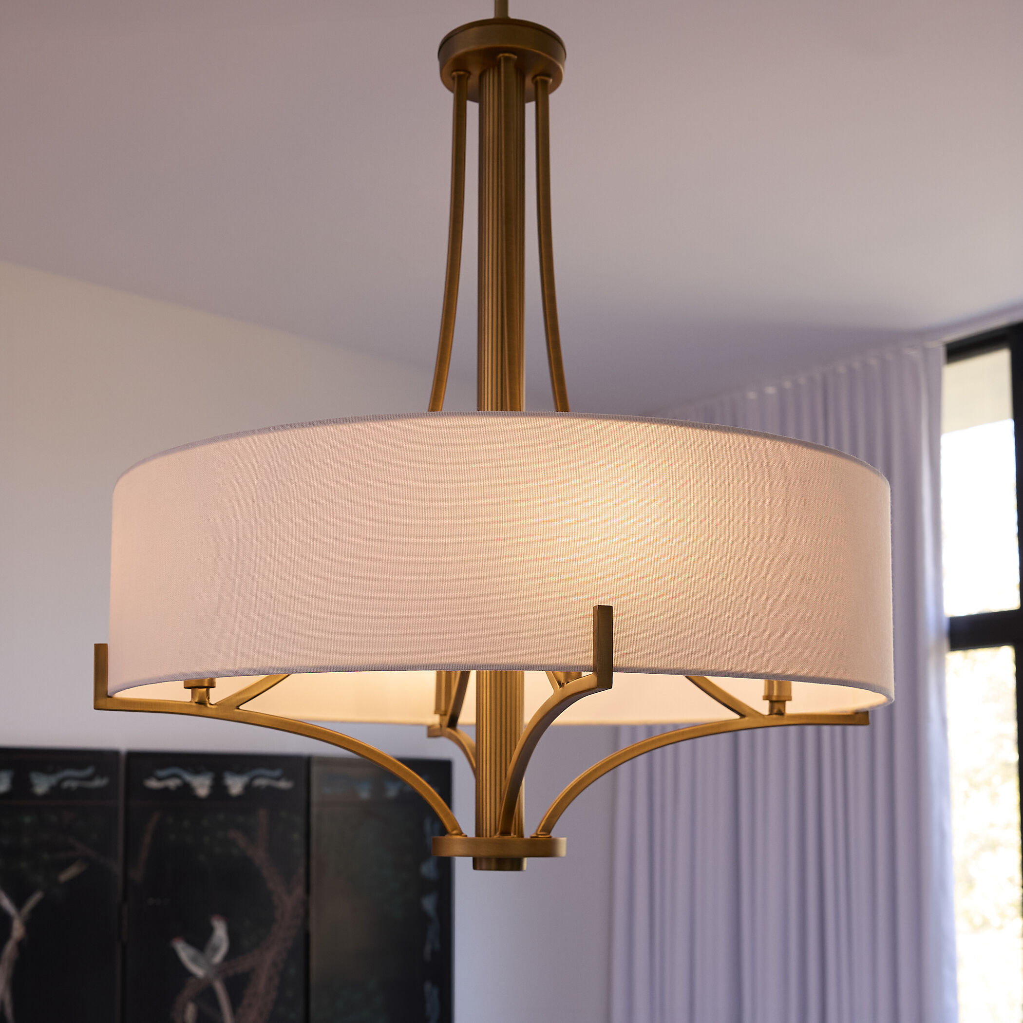Imperial 4 Light 24 inch Brushed Brass Pendant Ceiling Light