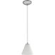 Martini LED 7 inch Brushed Steel Pendant Ceiling Light in White