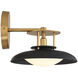 Gavin 1 Light 9 inch Black with Warm Brass Accents Wall Sconce Wall Light