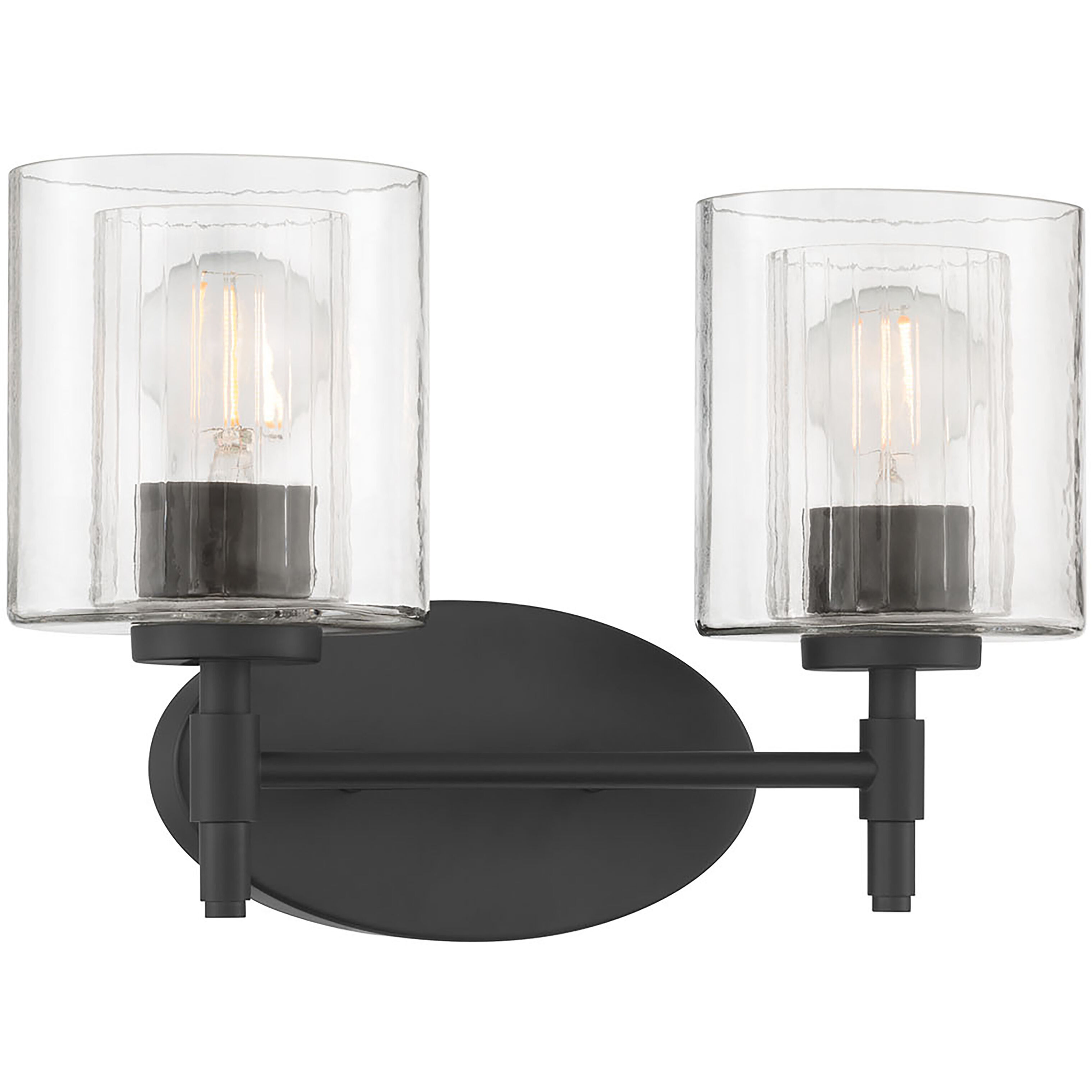 Solventa 2 Light 15 inch Matte Black Bathroom Vanity Light Wall Light