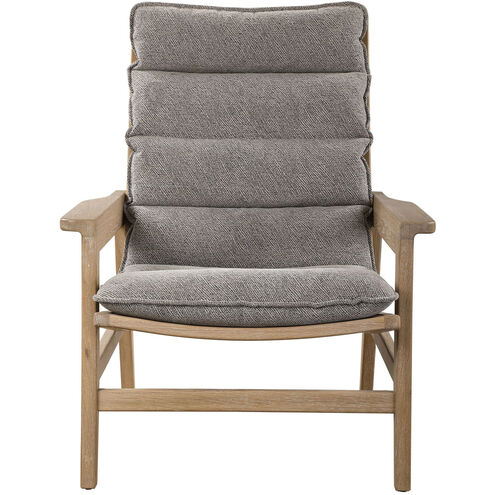 Isola Naturally Oak with Charcoal and White Cushion Accent Chair