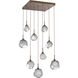 Gem LED 30.1 inch Flat Bronze Chandelier Ceiling Light in Smoke, 2700K LED, Square Multi-Port