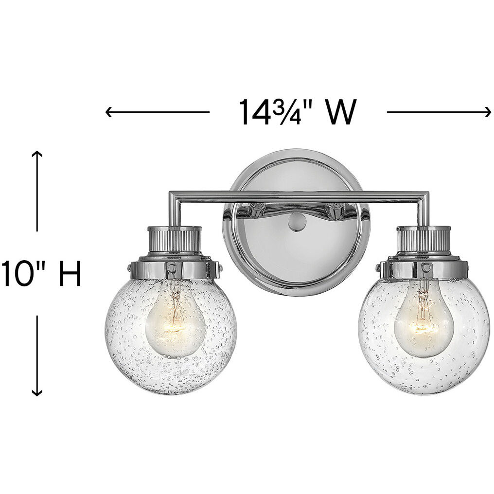 Poppy 2 Light 14.75 inch Chrome Vanity Light Wall Light