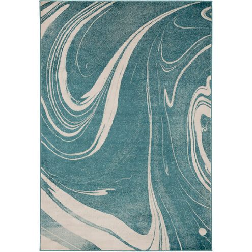 Steinberger 39 X 24 inch Green and Blue Area Rug, Polypropylene and Jute