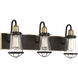 Lansing 3 Light 24 inch English Bronze and Warm Brass Bathroom Vanity Light Wall Light