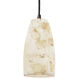 Alabaster Rocks 1 Light 4 inch Dark Bronze Pendant Ceiling Light in White Cord, Tall Tapered Cylinder, Incandescent