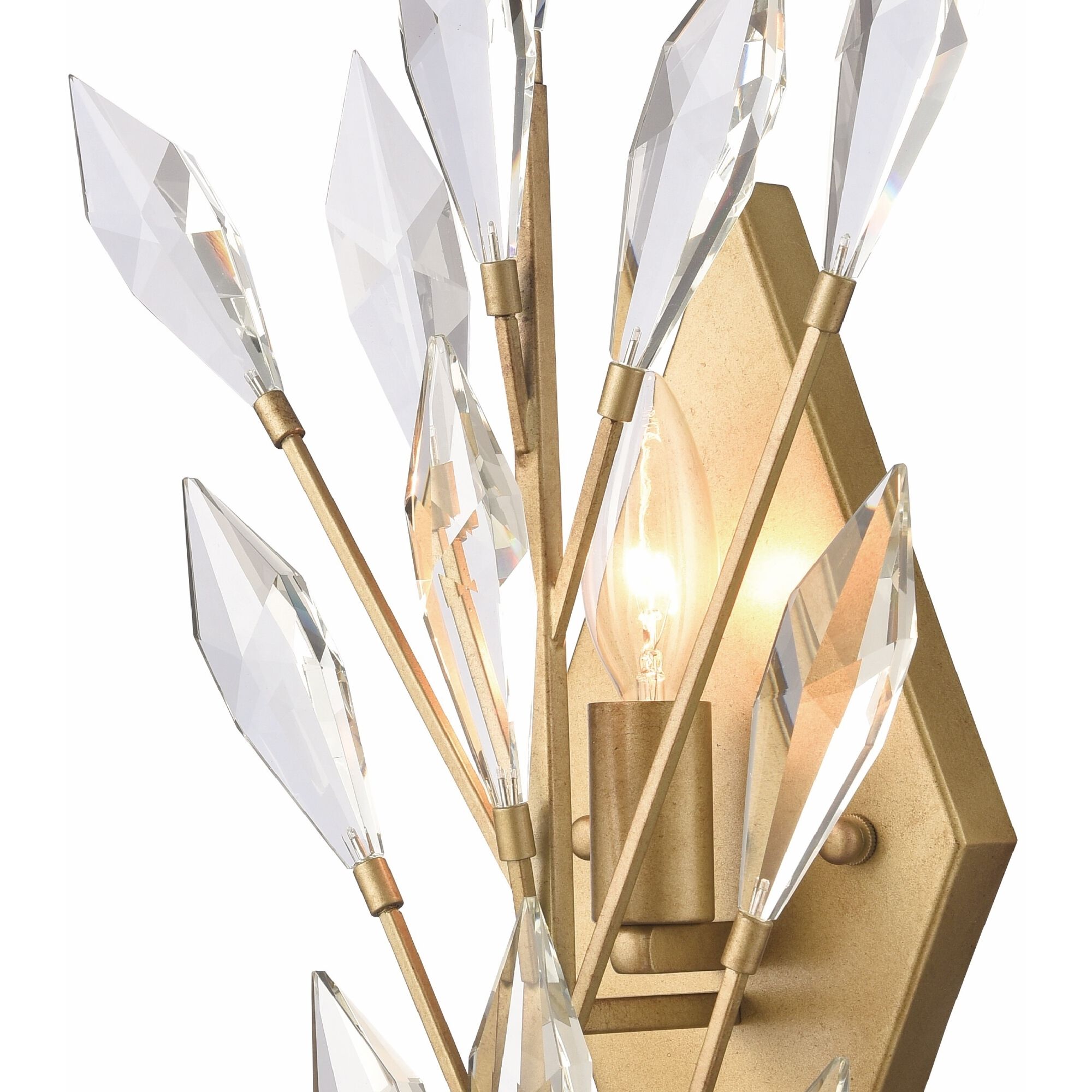 Crystal Fusion 1 Light 5.25 inch Peruvian Gold Sconce Wall Light