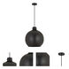 Newton Sphere 1 Light 18 inch Matte Black Pendant Ceiling Light