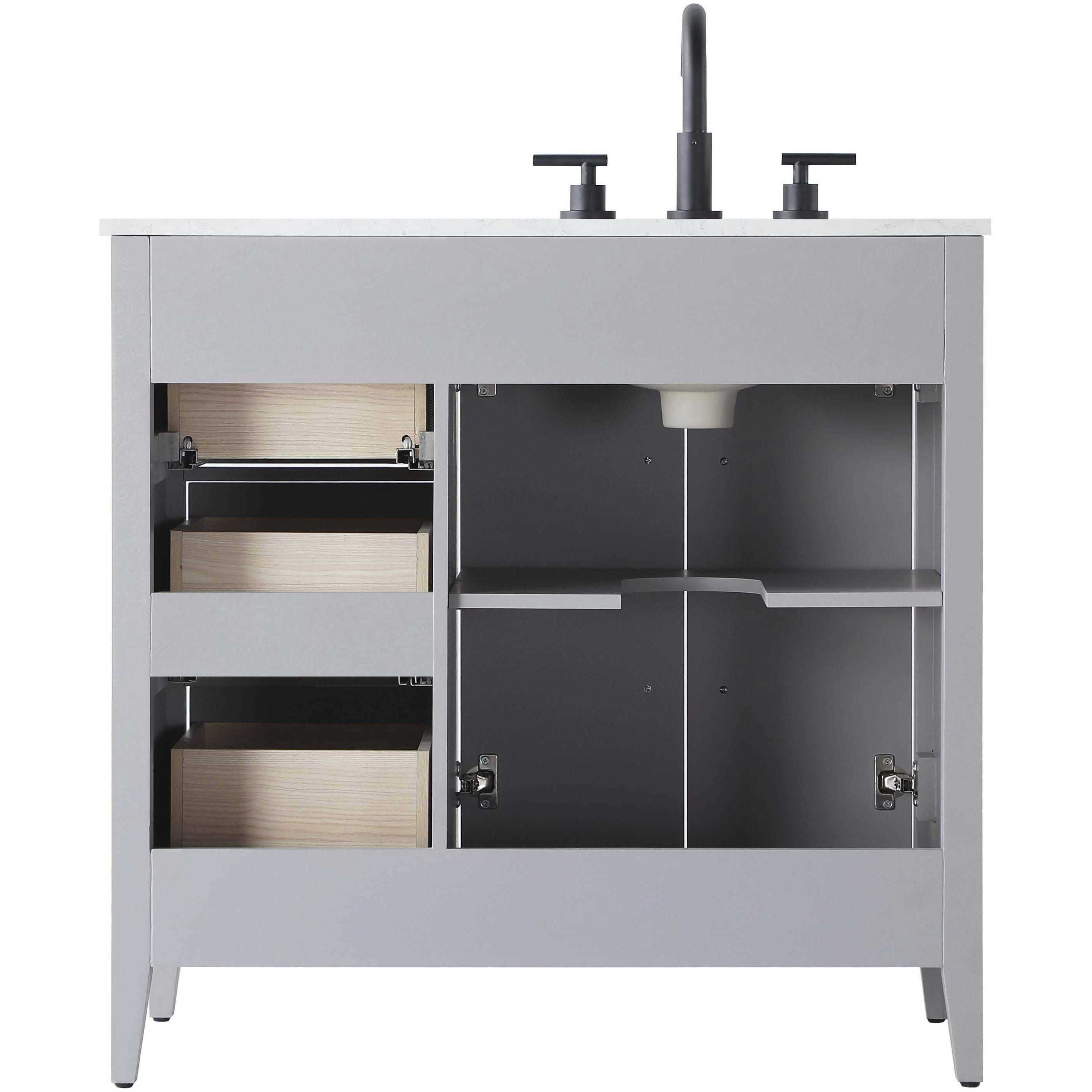 Millie 36 X 35 inch Grey Bathroom Vanity Cabinet