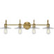 Fayette 4 Light 34.5 inch Vintage Brass Bath Vanity Wall Light