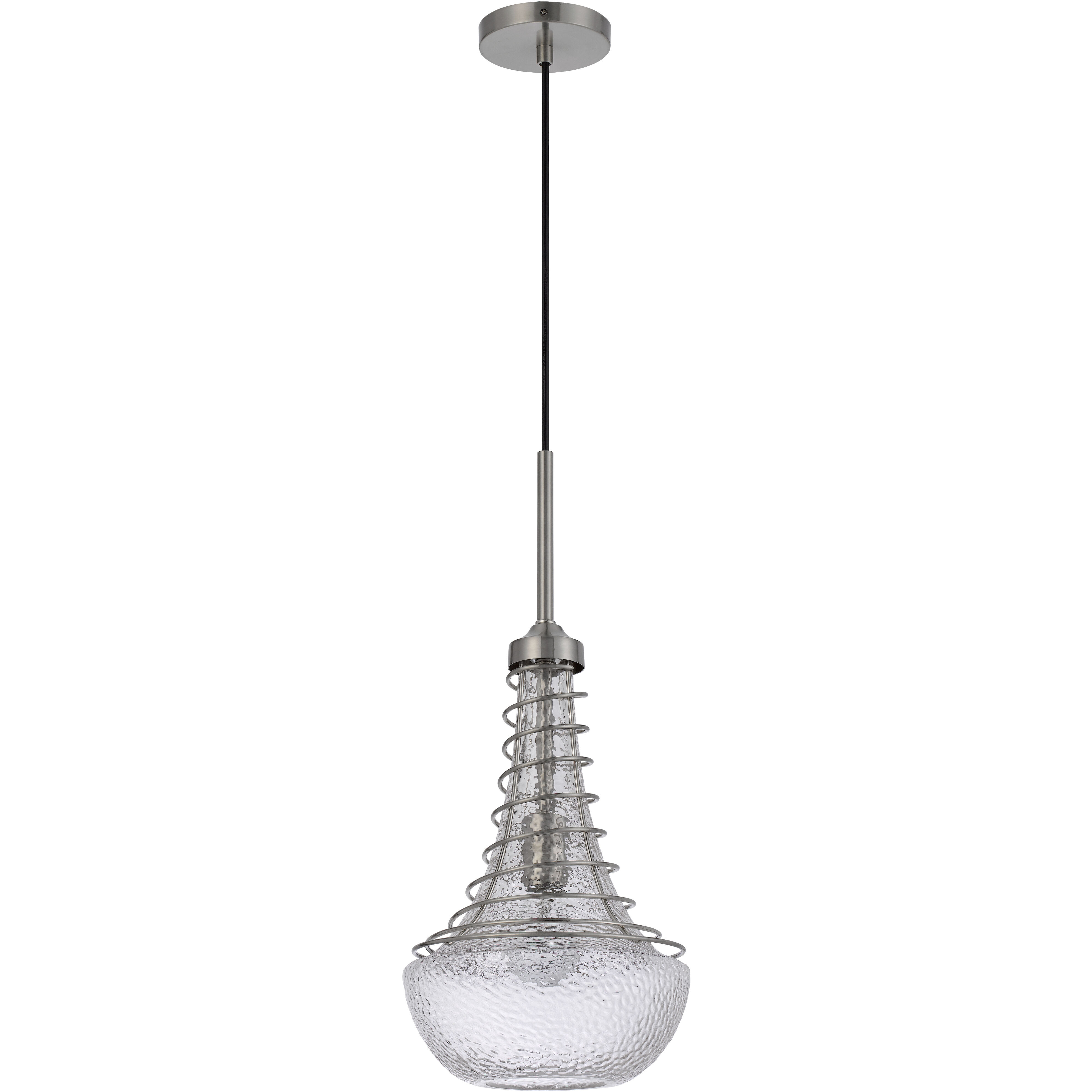 Baraboo 1 Light 14 inch Brushed Steel and Silver Mini Pendant Ceiling Light