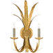 Bette 2 Light 12.5 inch Grecian Gold Leaf Wall Sconce Wall Light, Bunny Williams Collection