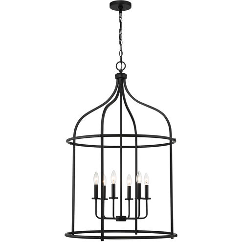 Brookstone 6 Light 26 inch Matte Black Pendant Ceiling Light