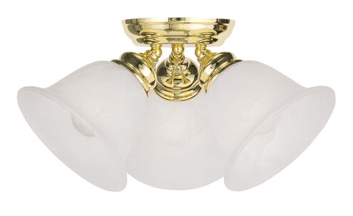 Essex 3 Light 15 inch Polished Brass Semi-Flush Mount Ceiling Light