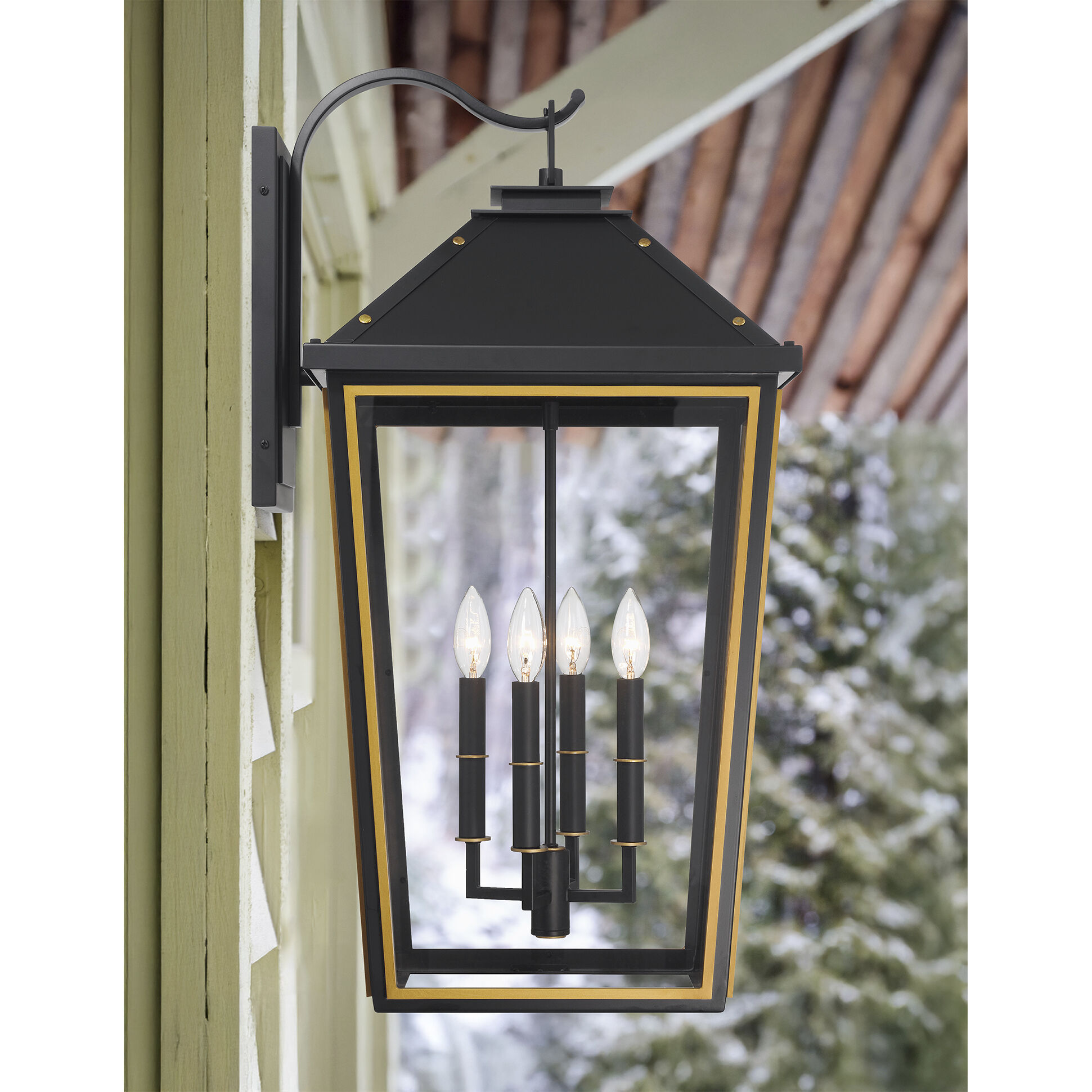 Hawkins Wall Sconce Wall Light in Matte Black and Textured Gold