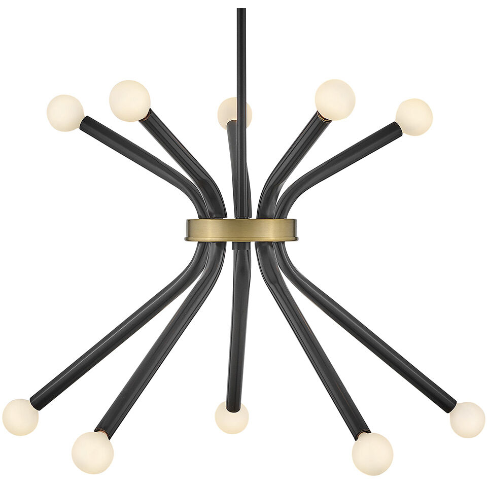 Axton LED 28 inch Black Chandelier Ceiling Light