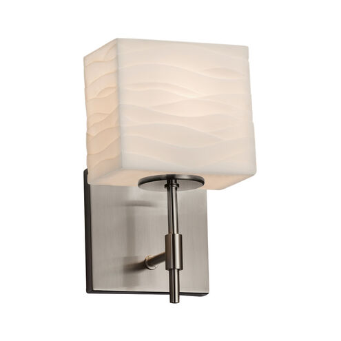 Porcelina LED 5.5 inch Matte Black Wall Sconce Wall Light in 700 Lm LED, Pleats