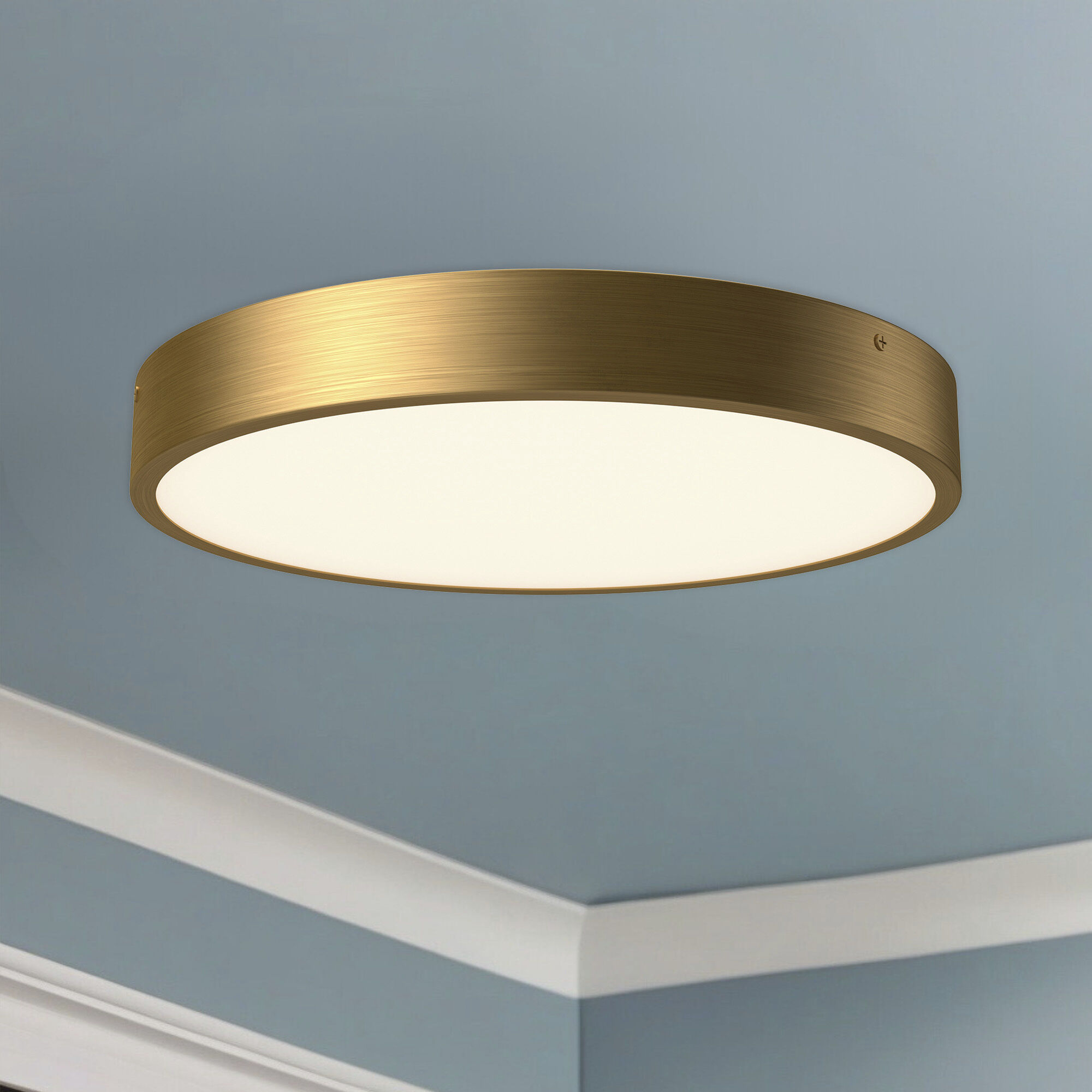 Alora Mood Adelaide LED 15 inch Aged Gold Flush Mount Ceiling Light