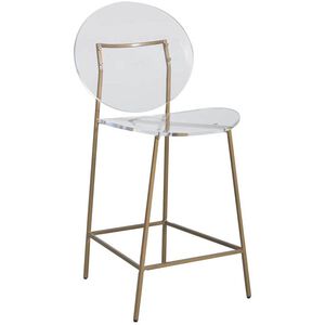 Sandy 39.75 inch Antique Gold / Clear Acrylic Bar Counter Stool