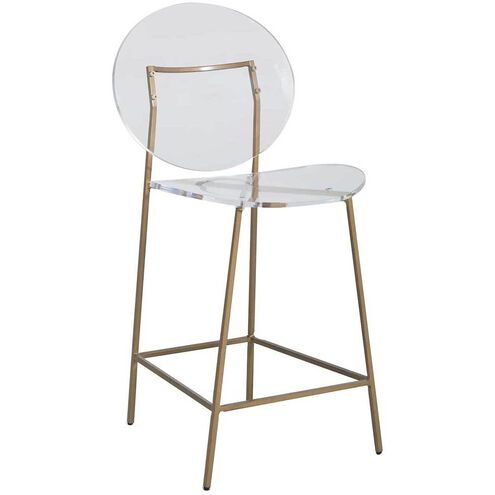 Sandy 39.75 inch Antique Gold / Clear Acrylic Bar Counter Stool