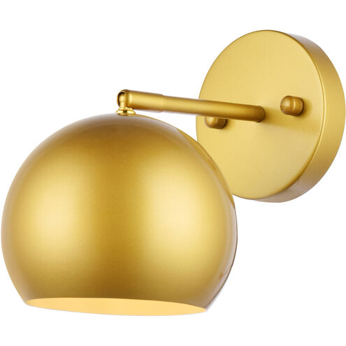 Othello 1 Light 9 inch Brass Bath Sconce Wall Light