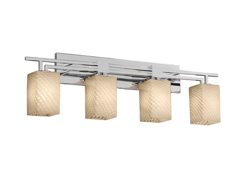 Fusion LED 36 inch Polished Chrome Bath Bar Wall Light in 2800 Lm LED, Square with Flat Rim, Caramel Fusion, Aero