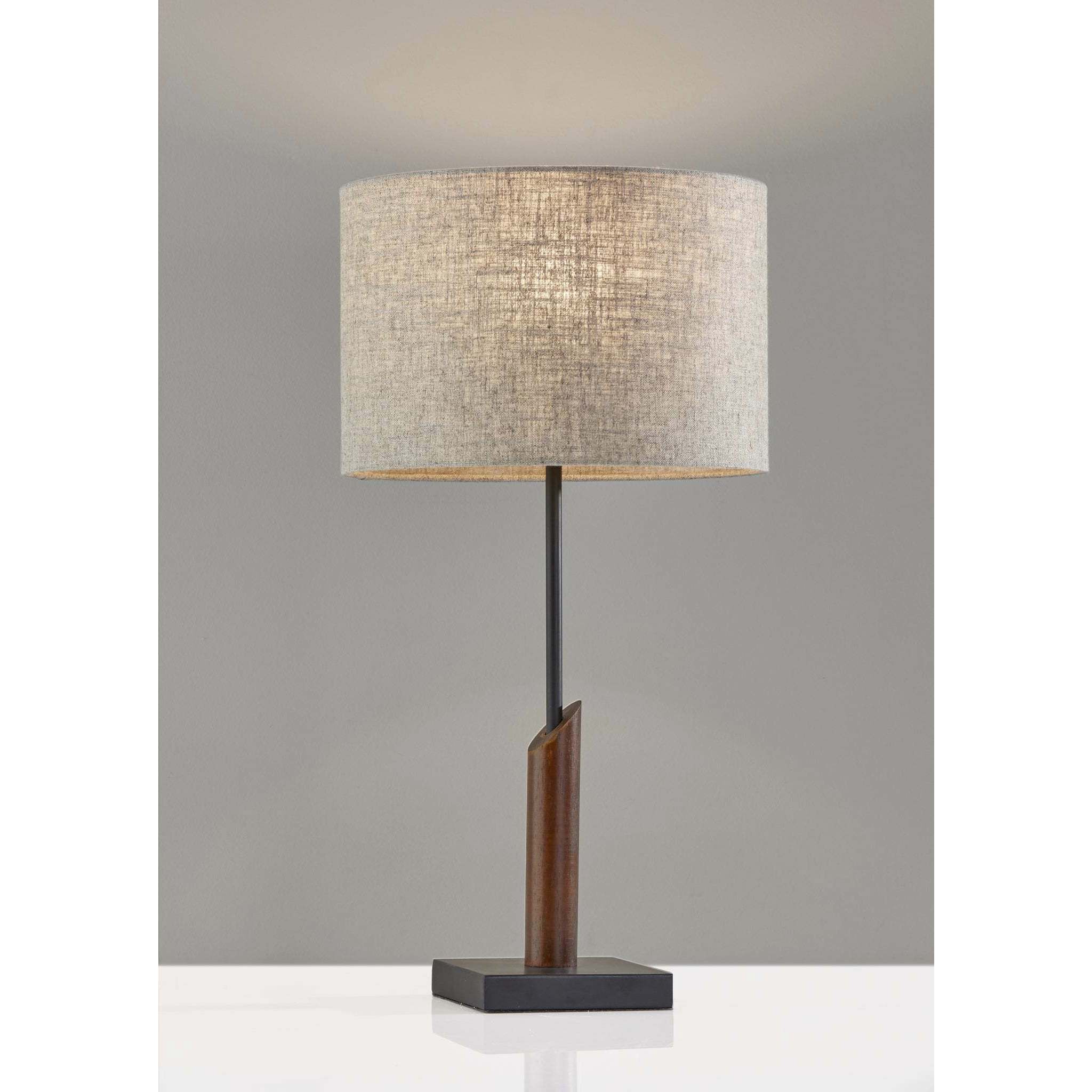 Ethan 23 inch 60.00 watt Black with Walnut Wood Table Lamp Portable Light