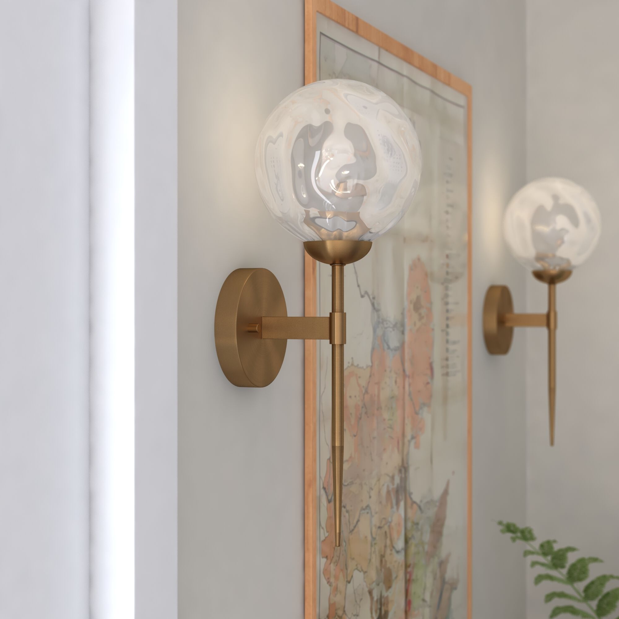Olson LED 6 inch Natural Brass Wall Light