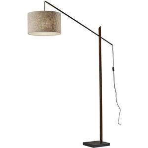 Ethan 77 inch 100.00 watt Black with Walnut Rubberwood Arc Lamp Portable Light