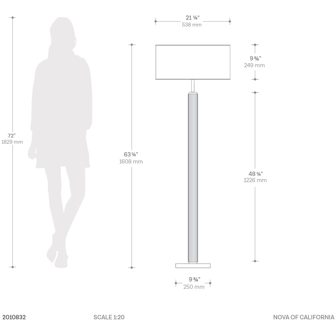 Tambo 63 inch 23.00 watt Dark Walnut and Weathered Brass Floor Lamp Portable Light