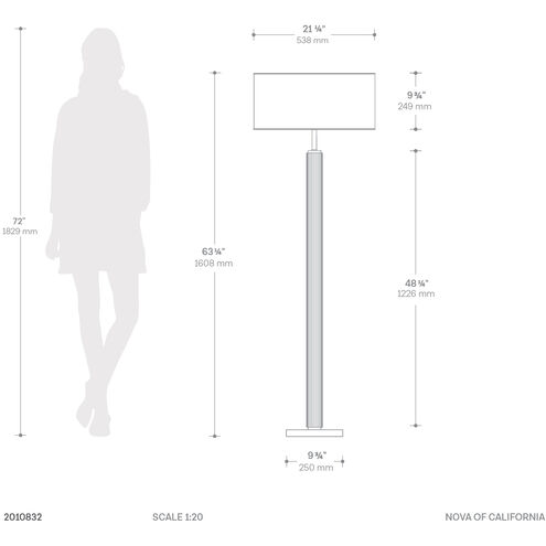 Tambo 63 inch 23.00 watt Dark Walnut and Weathered Brass Floor Lamp Portable Light